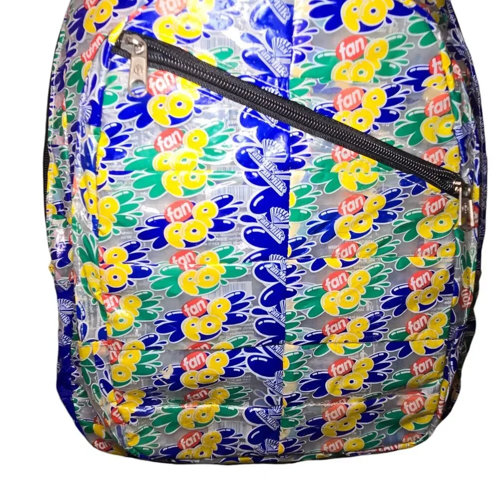 Trashy Bags Backpack Preowned Made From 100% Recycled Drinking Pouches Handmade